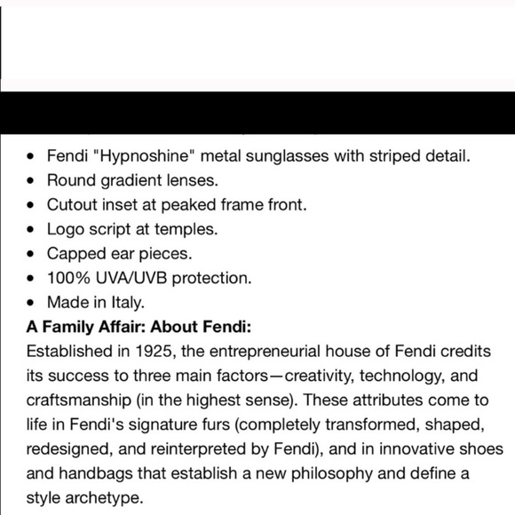 FINAL SALE $600 NWT AUTHENTIC Fendi Sunglasses - Picture 5 of 5